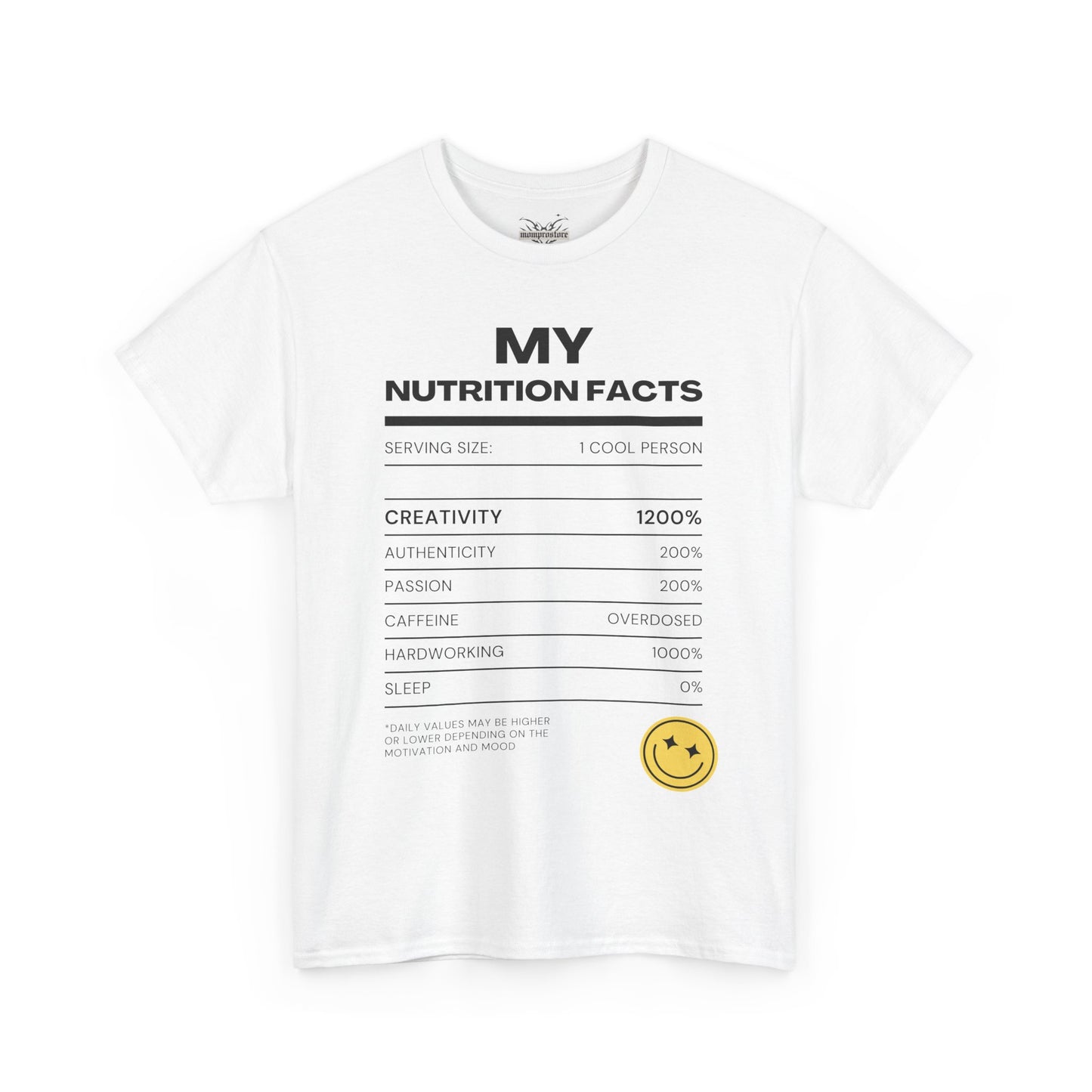 Creative Nutrition Facts Unisex Heavy Cotton Tee