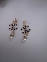 Load image into Gallery viewer, Handmade Zipper Pull Earrings black &amp; gold