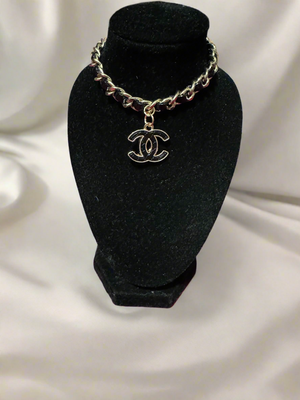 Handmade Leather Bracelet with stampted designer zipper pull Bracelet