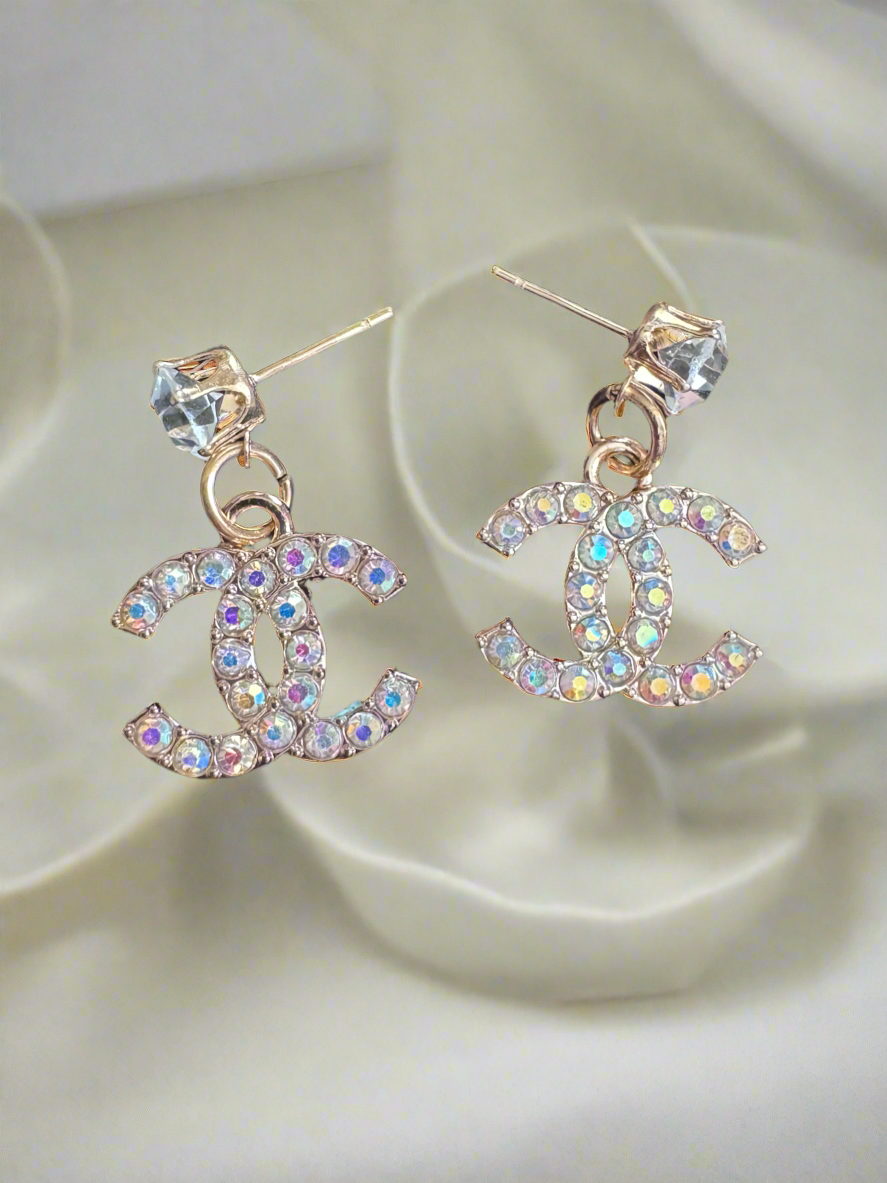 Handmade Zipper Pull iridescent Earrings