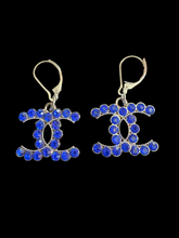 Load image into Gallery viewer, Handmade Zipper Pull Blue Stones  Earrings