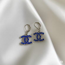 Load image into Gallery viewer, Handmade Zipper Pull Blue Stones  Earrings