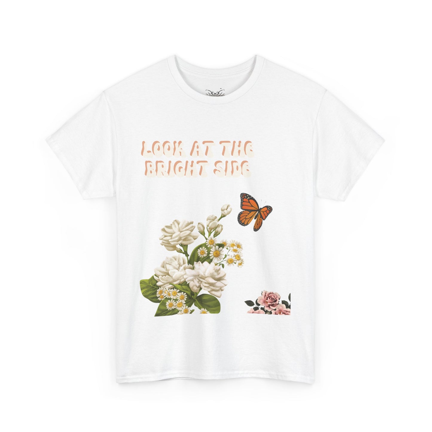 Look at the Bright Side Unisex Heavy Cotton Tee - Floral Design