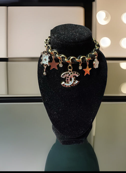 Handmade Bracelet with designer zipper pull Bracelet