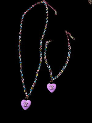 Handcrafted Zipper Pull Jewelry Set – Bracelet  & Necklace