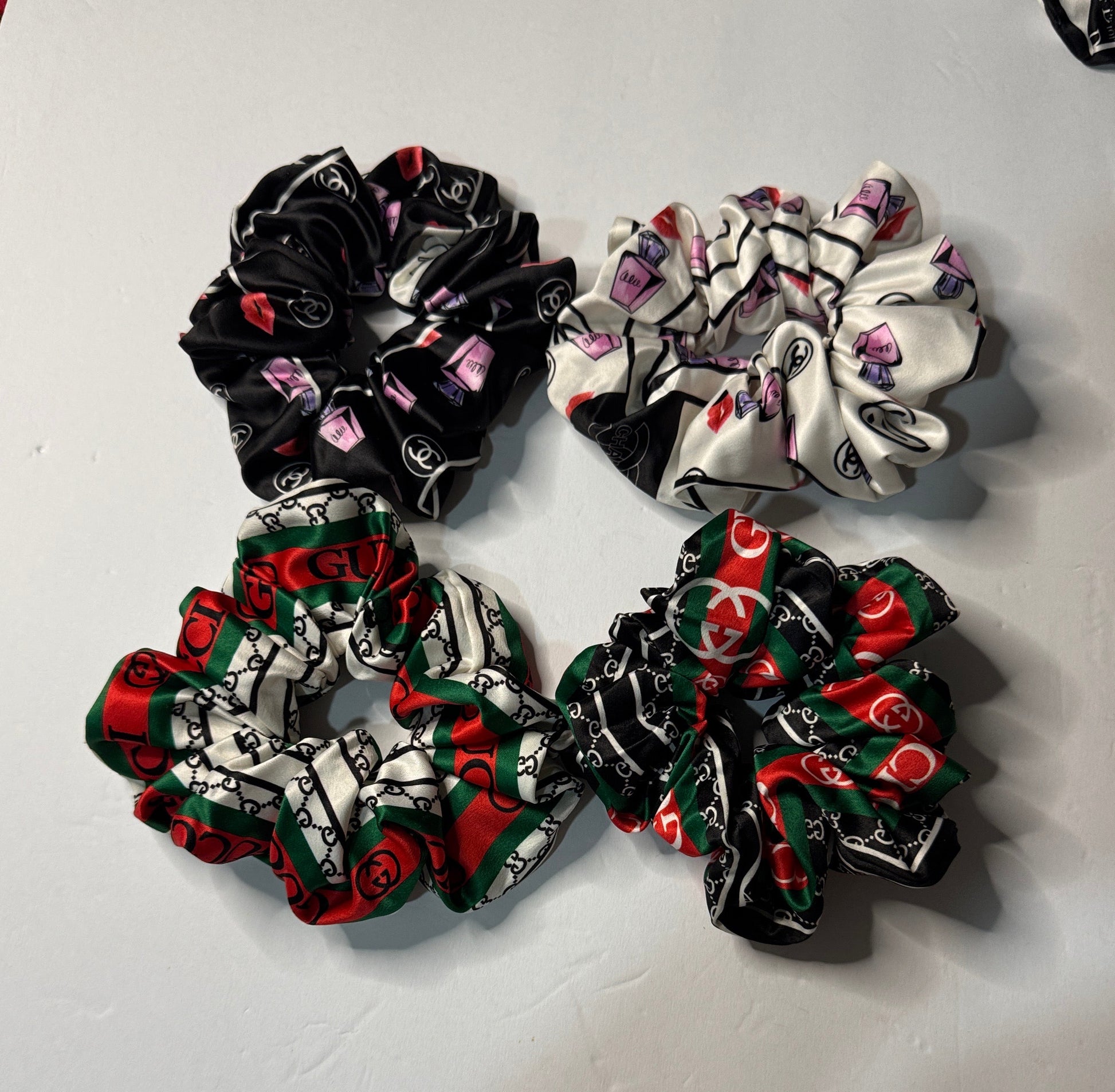 Designer scrunchie hair accessaries 