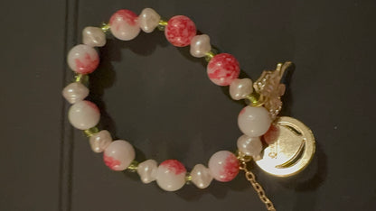 Handmade Bracelet with stampted designer zipper pull Bracelet