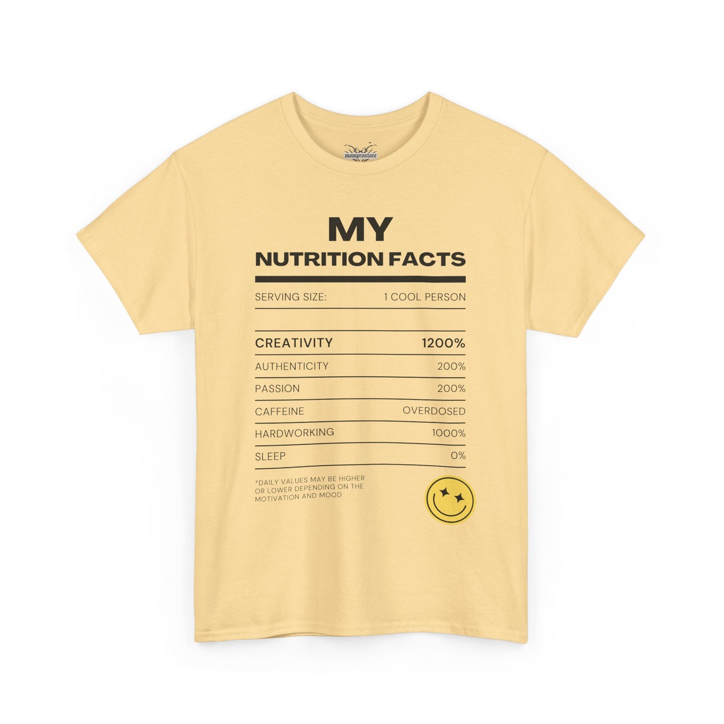 Creative Nutrition Facts Unisex Heavy Cotton Tee