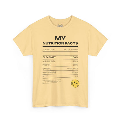 Creative Nutrition Facts Unisex Heavy Cotton Tee