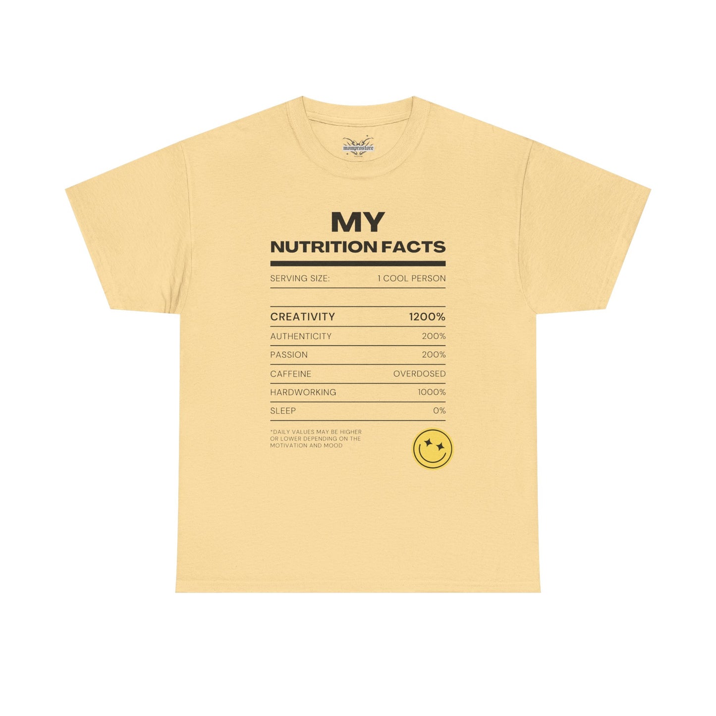 Creative Nutrition Facts Unisex Heavy Cotton Tee