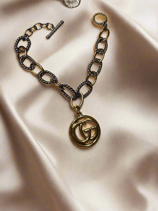 Handmade Stainless Steel Bracelet – Zipper Pull Charm Style