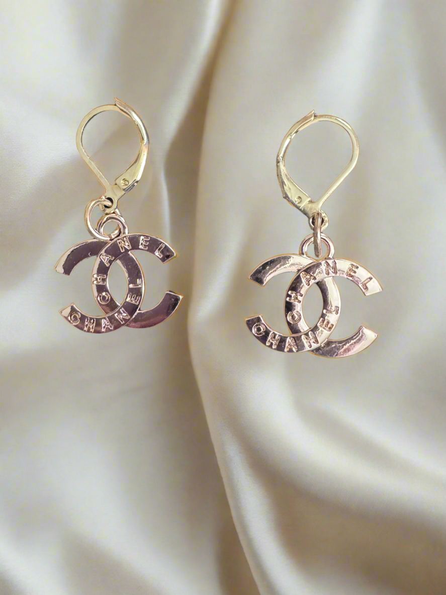 Handmade golden Zipper Pull Earrings