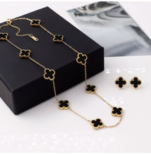 Load image into Gallery viewer, Clover Necklace earrings Set 18k Gold Plated Stainless Steel