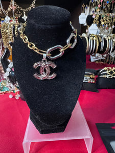 18k GP Handmade Bracelet with stampted designer zipper pull Bracelet