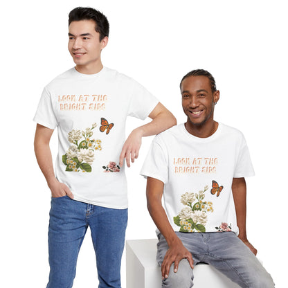 Look at the Bright Side Unisex Heavy Cotton Tee - Floral Design