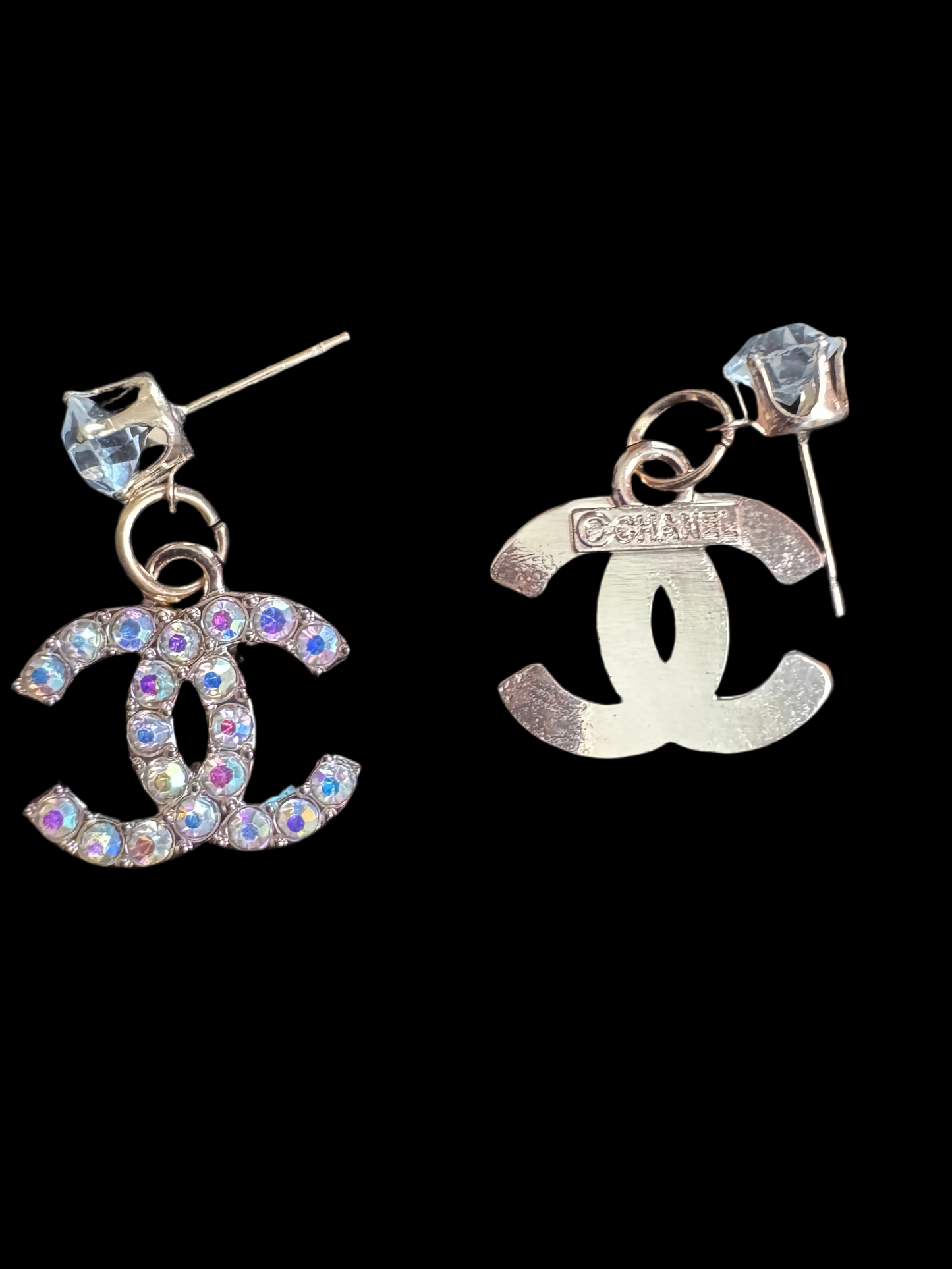 Handmade Zipper Pull iridescent Earrings