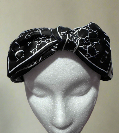 Monochrome Luxe Satin Headband