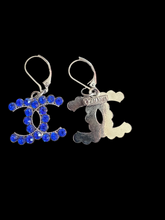 Load image into Gallery viewer, Handmade Zipper Pull Blue Stones  Earrings