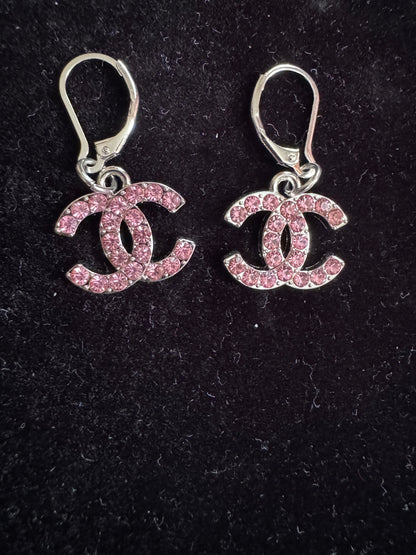 Luxury Handmade Silver Zipper Pull Earrings – Crystal Accents | Customizable Design