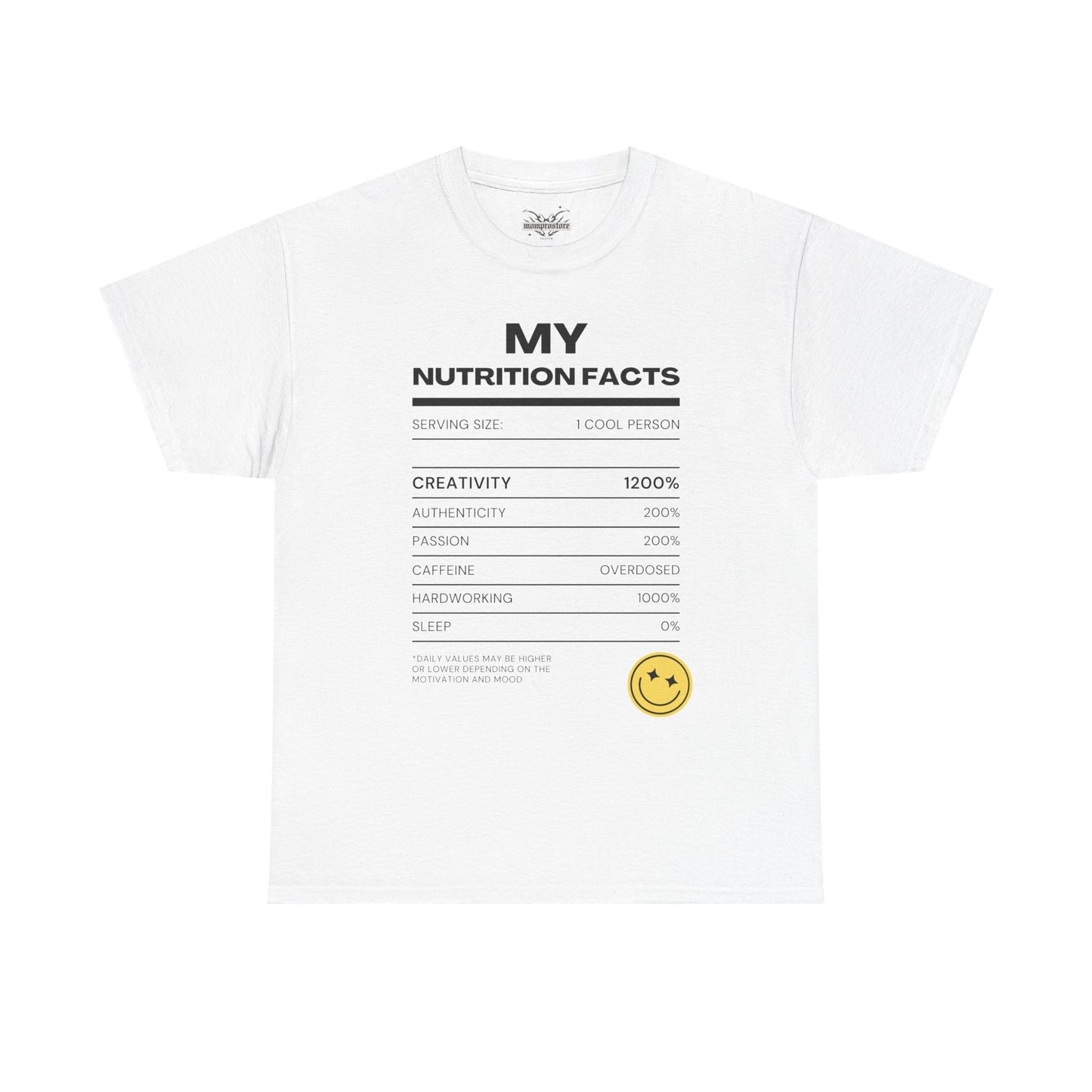 Creative Nutrition Facts Unisex Heavy Cotton Tee