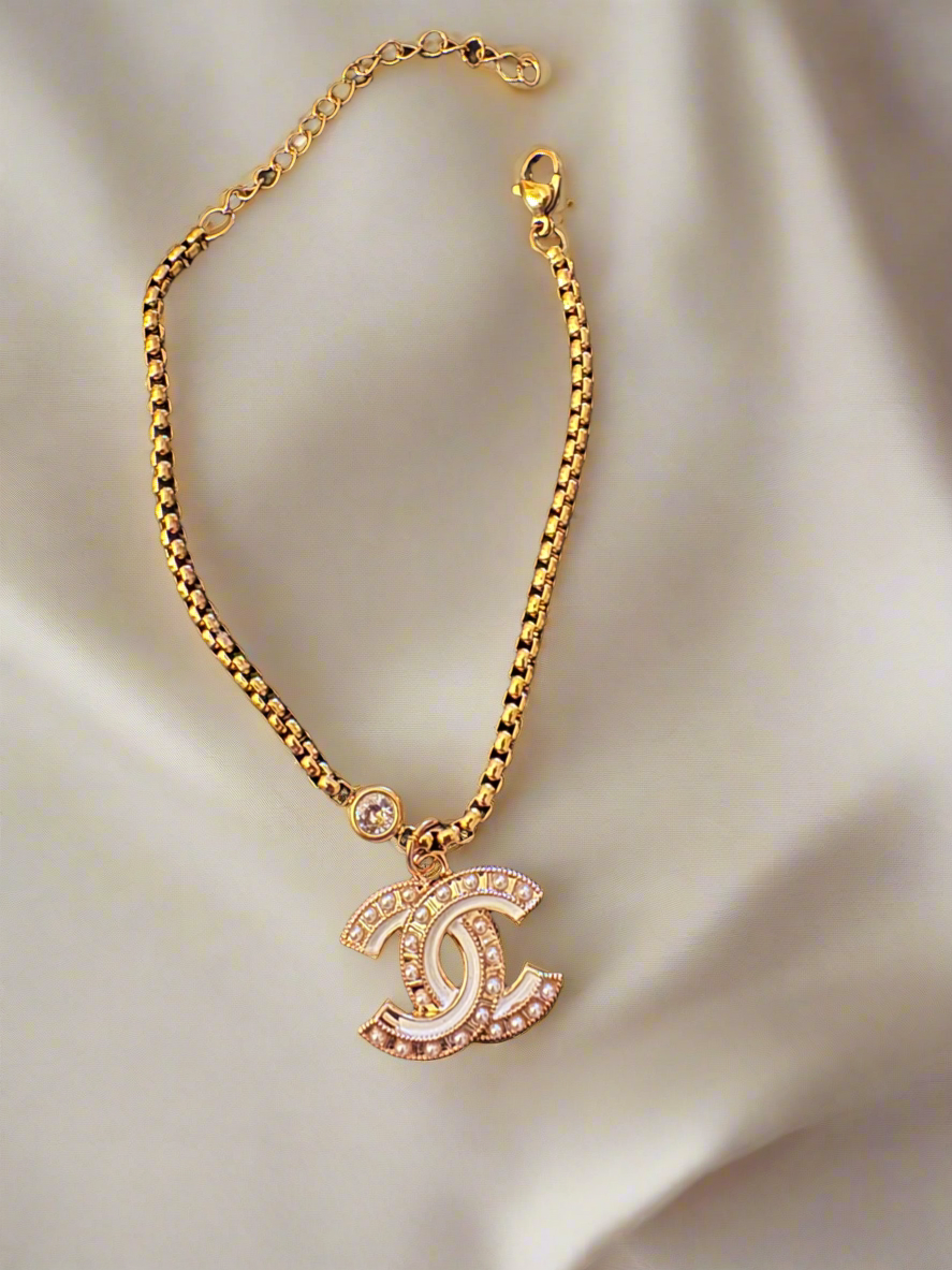 Handmade stampted designer zipper pull Bracelet