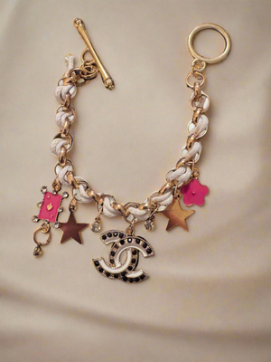 Handmade Luxury Adjustable Bracelet with Designer Zipper Pull Charm – 18K Gold Plated