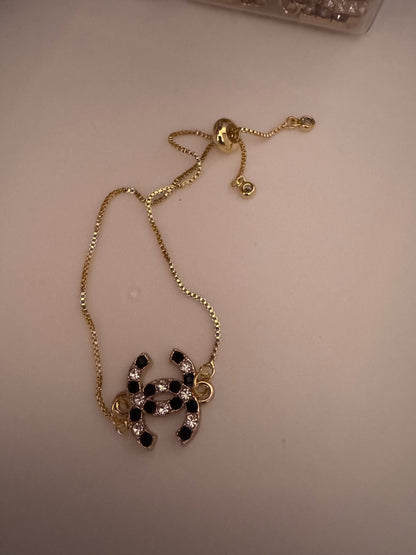 Zipper pull stamped unique Adjustable Bracelet