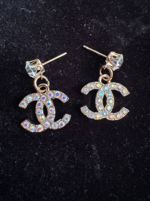 Handmade Zipper Pull iridescent Earrings