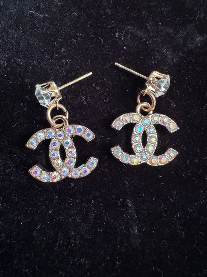 Handmade Zipper Pull iridescent Earrings