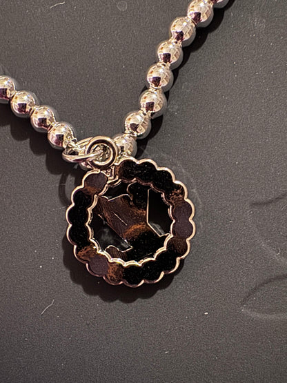 Handmade silver plated beads Bracelet & EARRINGS with designer zipper pull charm