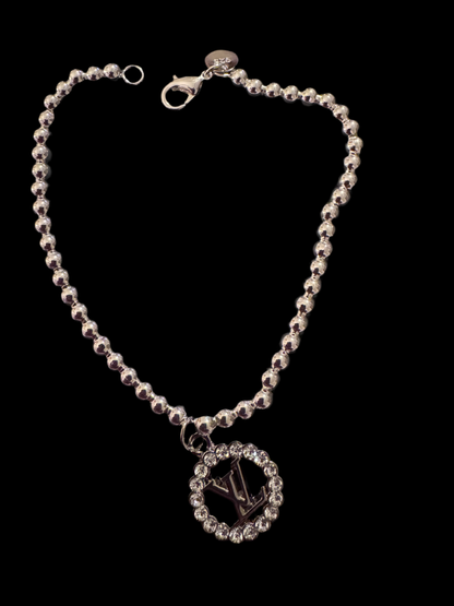 Handmade silver plated beads Bracelet & EARRINGS with designer zipper pull charm