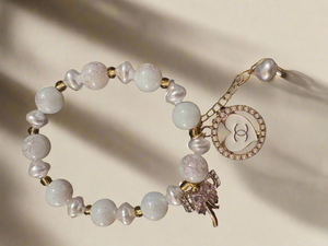 Handmade Bracelet with stampted designer zipper pull Bracelet