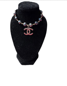 Faux Pearl Handmade Bracelet with designer zipper pull Bracelet
