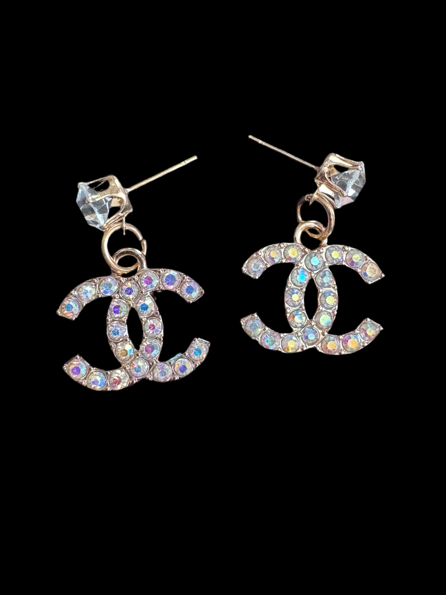 Handmade Zipper Pull iridescent Earrings