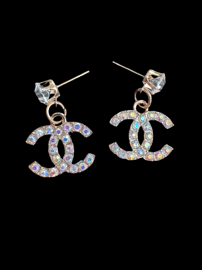 Handmade Zipper Pull iridescent Earrings