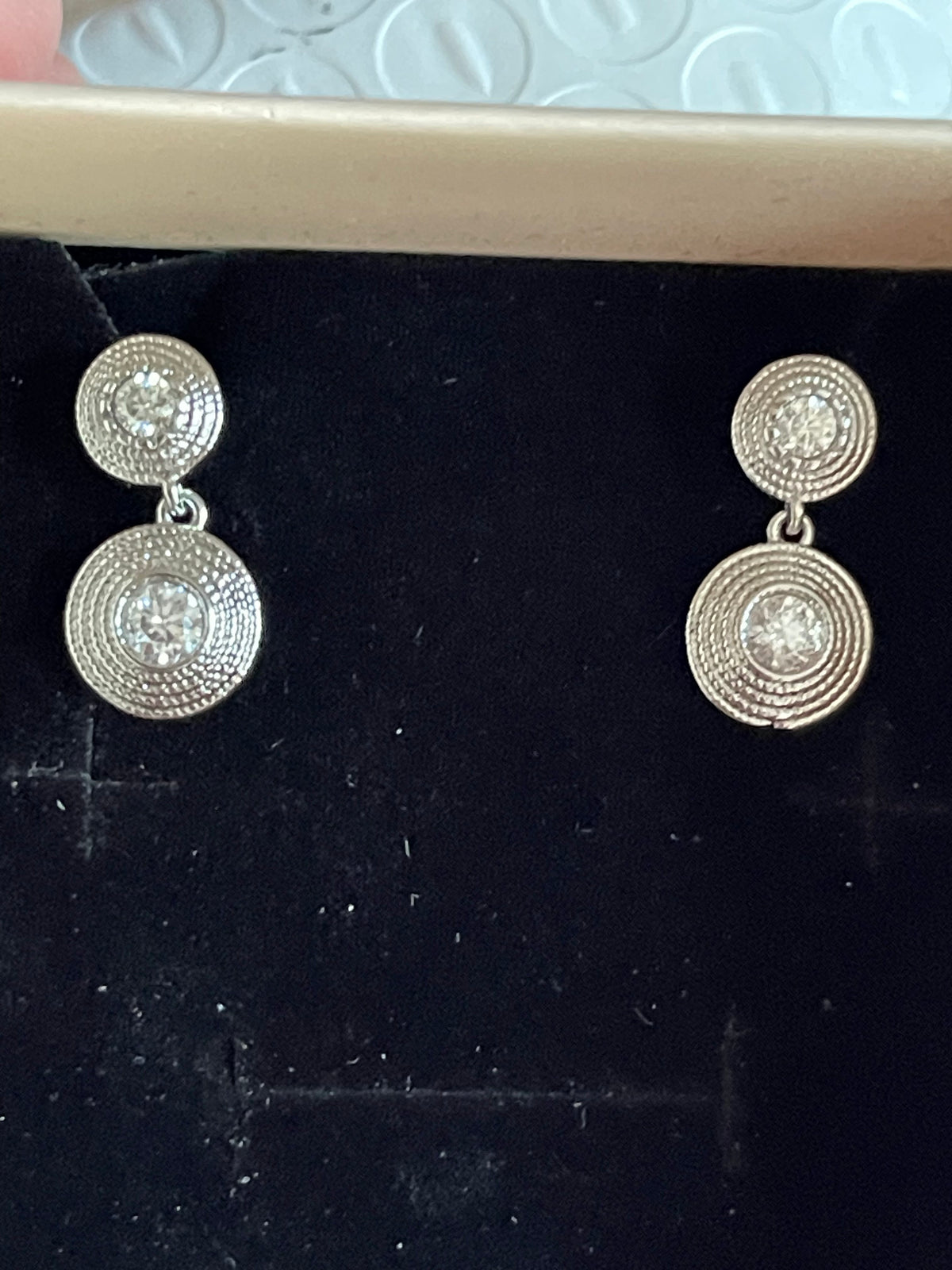Moissanite 3-Stone Huggie Hoop Earrings