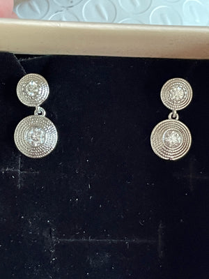 Moissanite 3-Stone Huggie Hoop Earrings