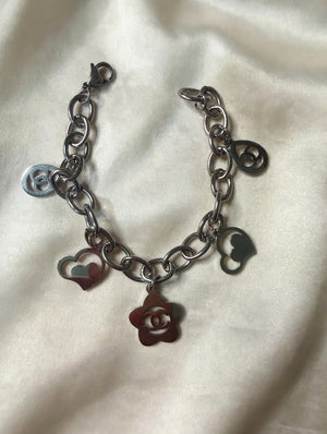 Gunmetal charm bracelet, alternate angle