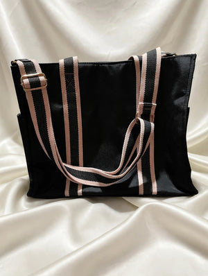 Juicy Couture Black Striped Web Tote – NWT