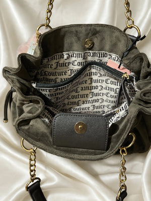 Juicy Couture Brown Velour Crown Hobo – NWT