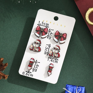 Christmas earring set flat lay with size details