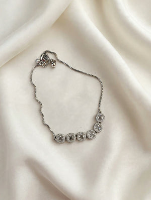 Silver crystal tennis bracelet