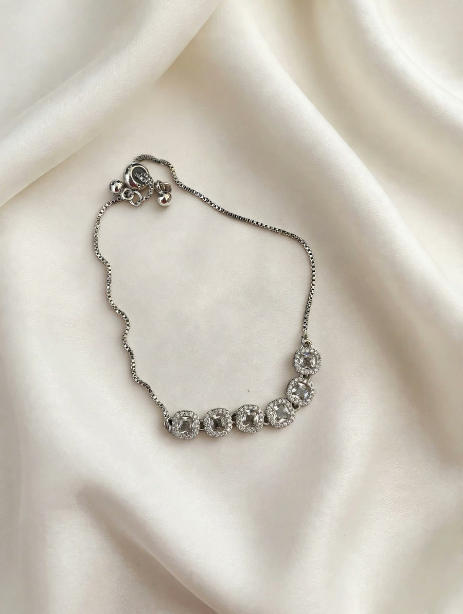 Silver Crystal Tennis Bracelet