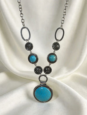 Turquoise Boho Statement Necklace