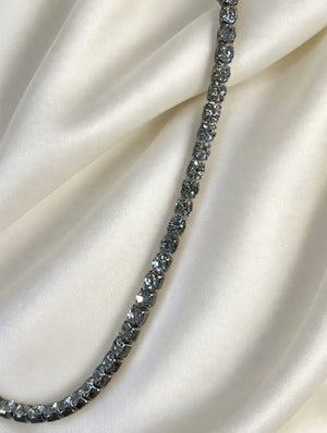 Gunmetal Crystal Tennis Necklace