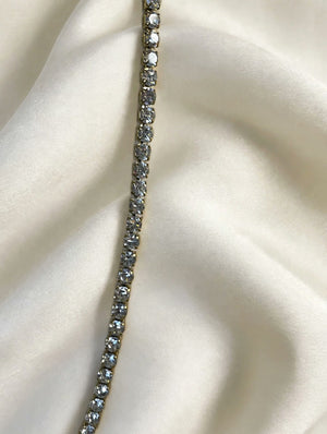 Gunmetal Crystal Tennis Necklace