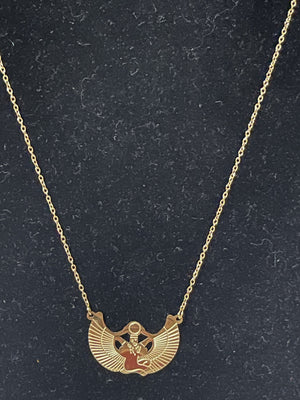 Gold Crescent Moon Pendant Necklace