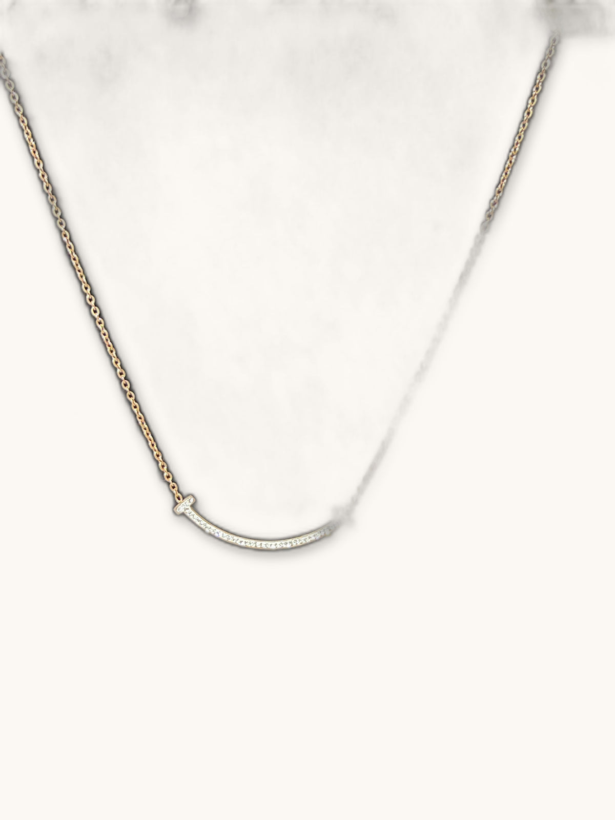 Gold Curved Bar Pendant Necklace