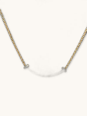 Gold Curved Bar Pendant Necklace