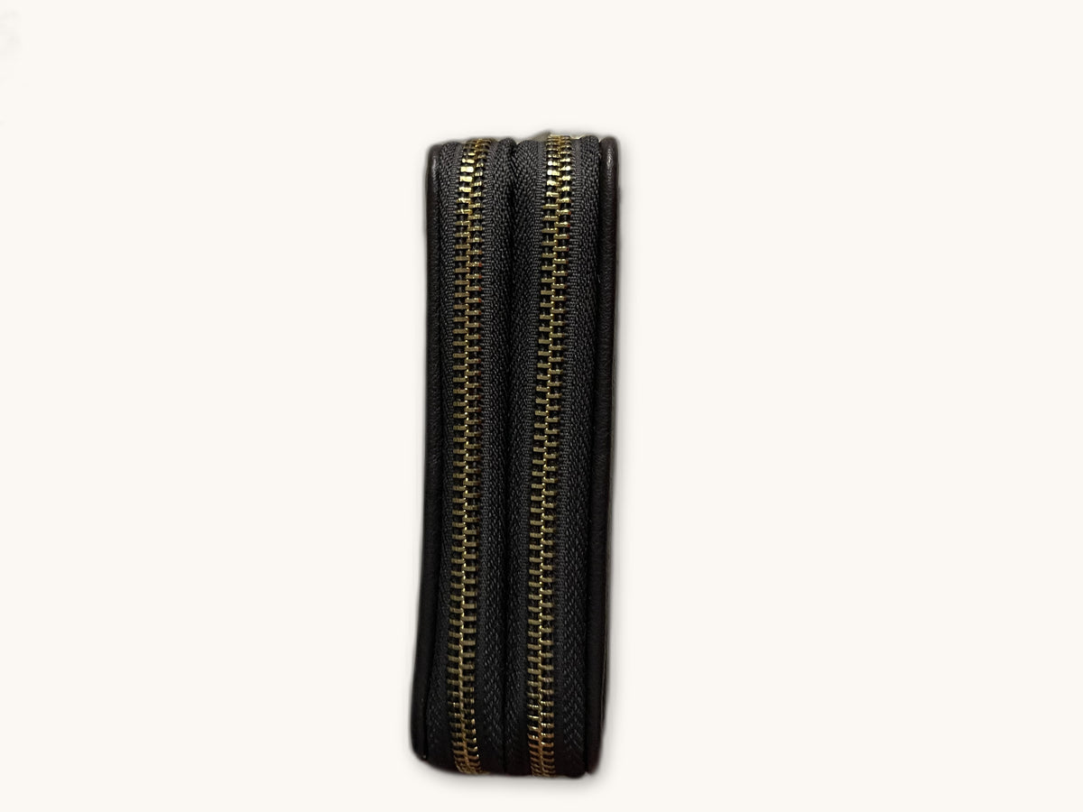 Black Zip-Around Wallet